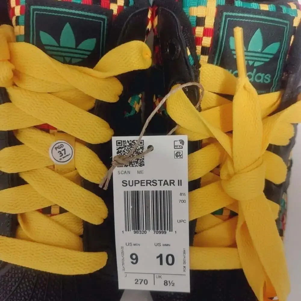 Bob Marley x Adidas Superstar II Jamaica Black Rasta Woven IH9785 Mens 9 W 10